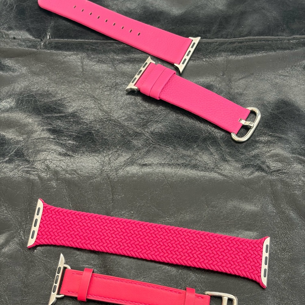 Bright Pink Apple Watch Band Set